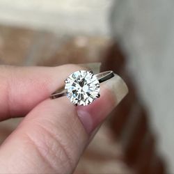Huge Natural 2.50ct Diamond Vs2/H -14k White Gold Solitaire Ring NEW