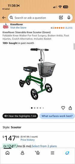 Knee rover classic knee scooter with bells