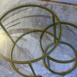 Gold & Glass Nested Side Tables – Modern Glam Design