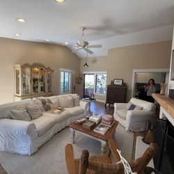 Lee Industries Removable Slipcovered Sofa / Couch & Accent Chair - Taylor Wedge - Custom Upholstered