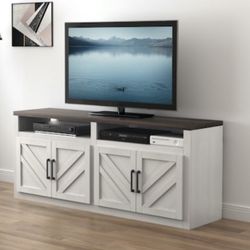 NEW Ash White TV Stand Accommodates TVs up to 65”, Brand New in Box