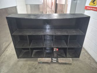 Black Wood Cubby Shelf Unit