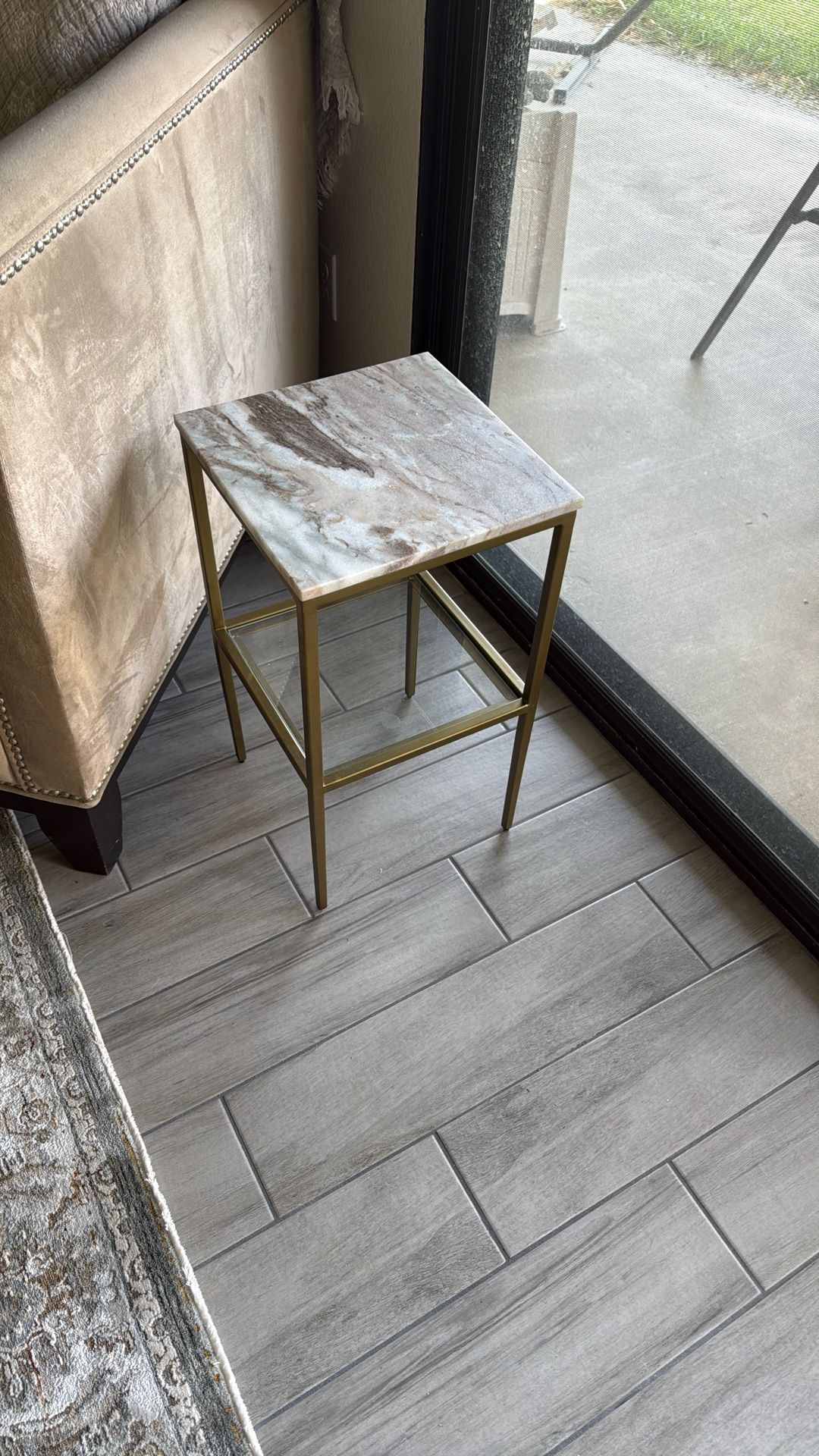 Natural Marble End Table
