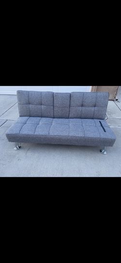 futon Excellent Condition Like New Likely Has Been Used With Cupholders Color Gray