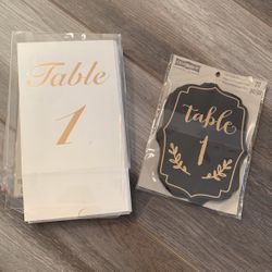 Table Numbers