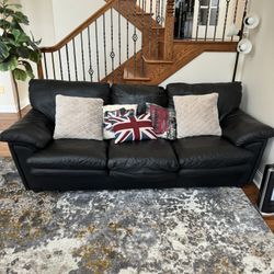 3 seater leather sofa Classic black