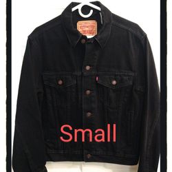 Vintage Levi's 'Standard Trucker' Black Denim Jacket (#70507) - Unisex Small