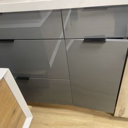 Glossy Grey Cabinet 