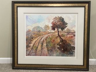 Framed Limited Edition Signed Art Print - "Autumn Field" style landscape