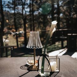 Bud vase with black velvet ribbon - 13 