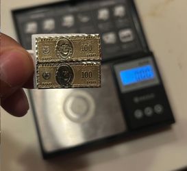 Gold $100 Bill earrings