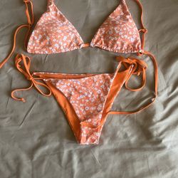 Orange Floral bikini 