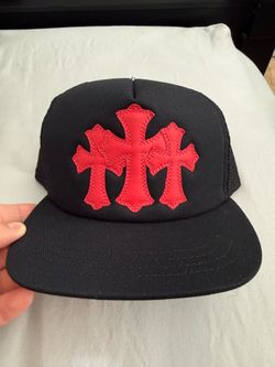 Chrome Hearts Red Black Cemetery Trucker Hat