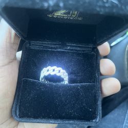 Cuban Link Ring Vvs Color G-H Diamonds 