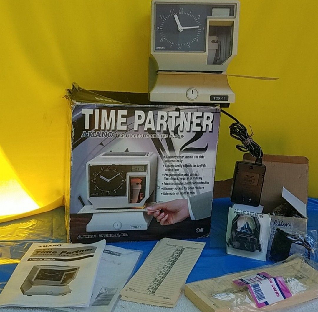 Vintage AMANO electronic time clock