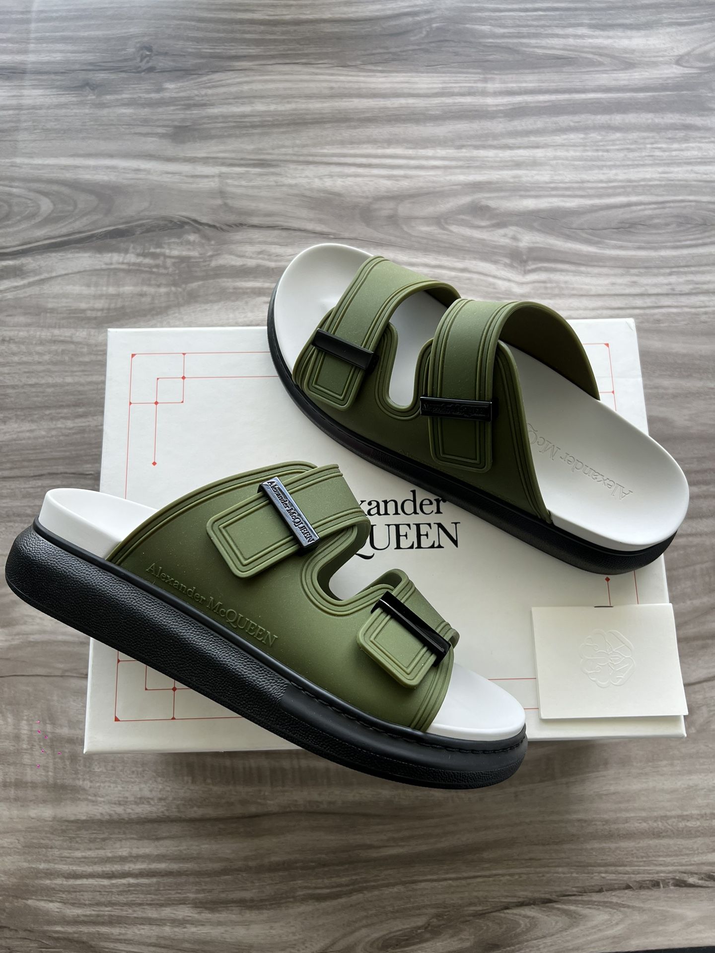 Alexander McQueen Rubber Sandals Slides Size 8.5 Women’s/ 7 Mens
