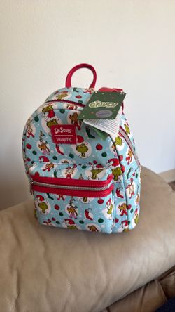 Loungefly Dr. Seuss How the Grinch Stole Christmas Christmas All-Over Print Mini Backpack