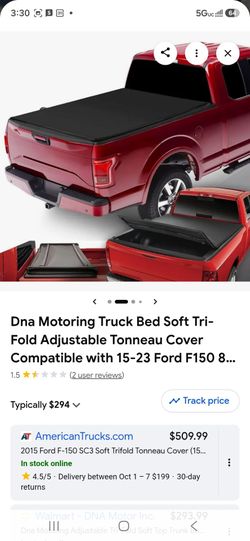 DNA Motoring Soft Tri-Fold Tonneau Cover Ford F-150