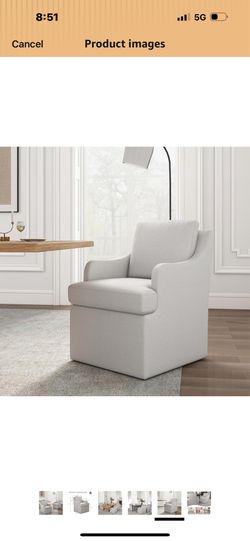 Upholstered Dining Chairs Modern Kitchen Chairs Dinner Chairs with 4 Casters, Chenille Armchair for Bedroom Reading Room Living Room, Light Grey