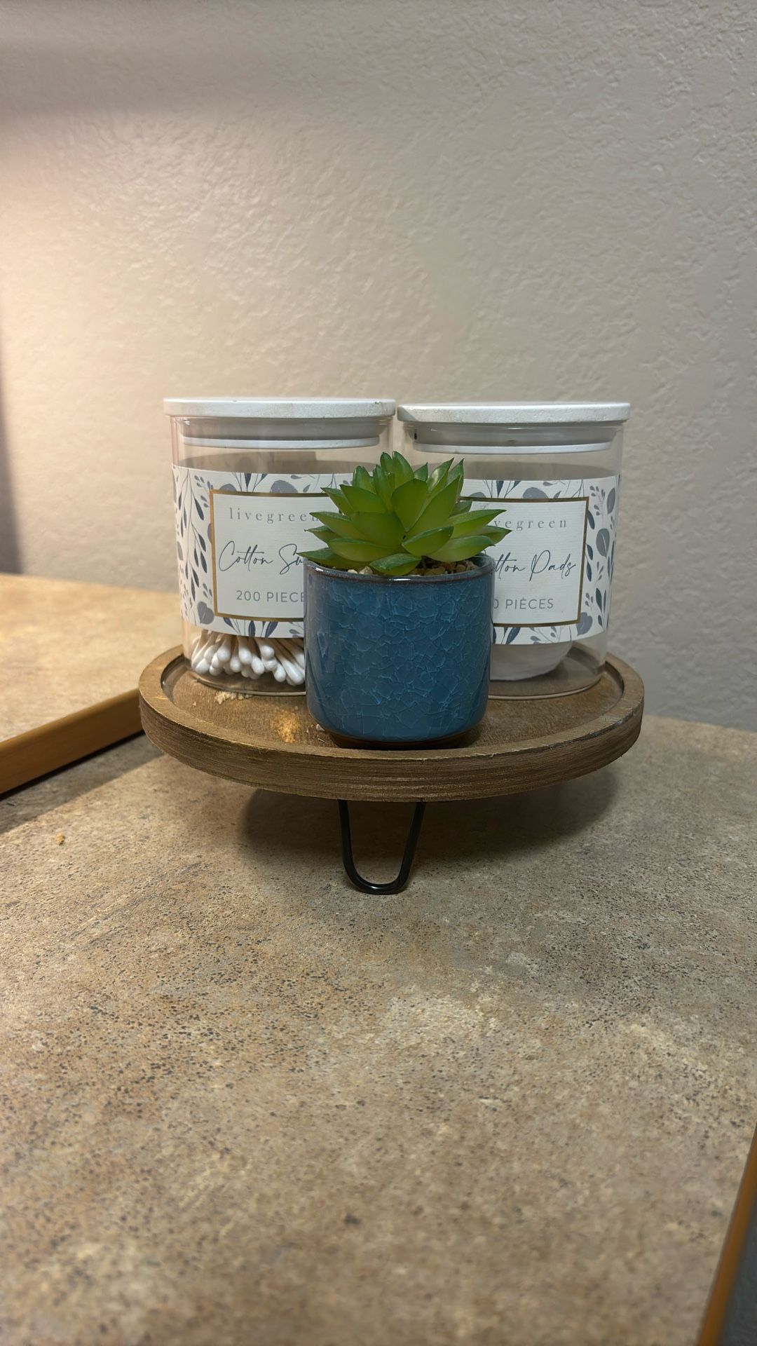 Cotton Swab and Pad Holder for Desk