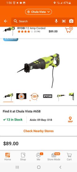 Ryobi 12-AMP Variable Speed Reciprocating Saw