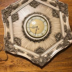 Vintage MCM Hollywood Regency 8-day Clock Made In Germany
