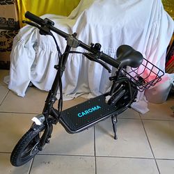 Caroma 48V 800W Adults Electric Scooter with Removable Seat, 14" Off-road Pneumatic Tires, 3 Speeds 20 MPH Max, 30 Miles Range Folding Electric Scoote