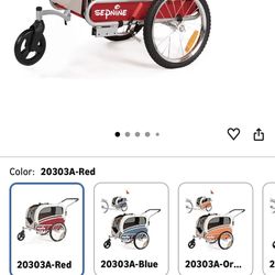 2 in 1 Pet Bicycle Trailer with a 6" Stroller Wheel Suitable for Small and Medium Dogs, Carrier Up to 66/88 LBS, Easy Folding Cart Frame, Quick Releas