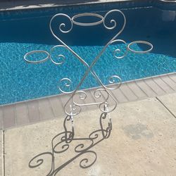 Beautiful Mid Century Approx 4ft Tall Iron Plant Stand Holds 3 Plants Sturdy Base