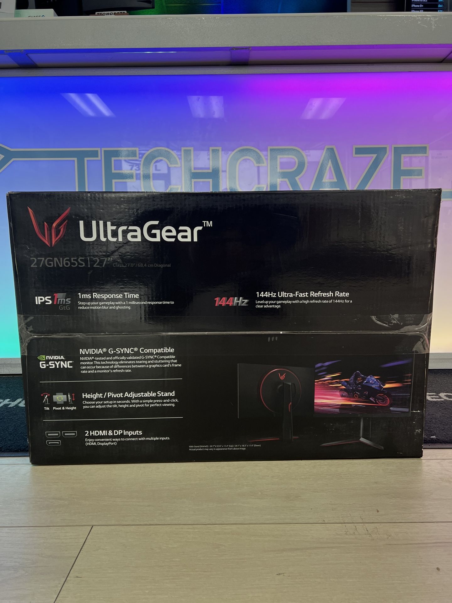 LG Ultragear 27” 144Hz Gaming Monitor - 27GN65S-B