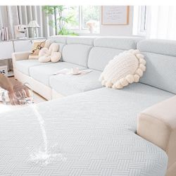 hyha Waterproof Couch Cushion Covers for Sectional Sofa, Magic Sofa Covers Washable, Sectional Sofa Couch Cushion Covers L Shape,Chaise Lounge Cover w