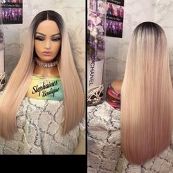 Human Hair Blended Lace Front Wig 