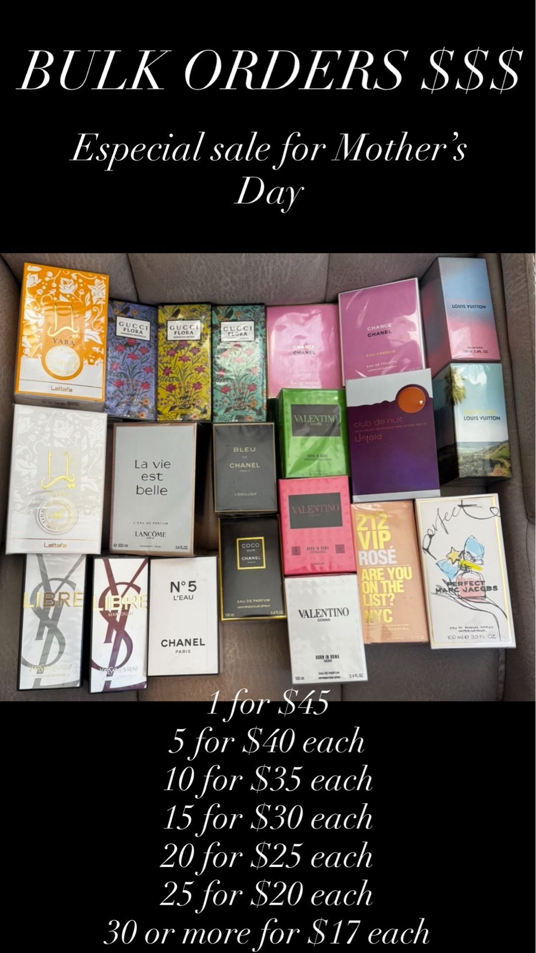 PERFUME BULK ORDERS $$$