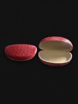 Red Crocodile Print Eyeglass Case