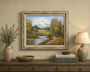 Beautiful Vintage Landscape Painting, Signed by artist Gilman 23x29