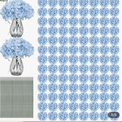 Faux Blue Hydrangea Flowers 