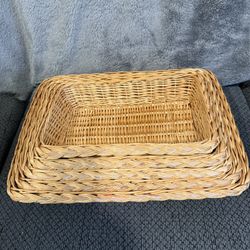 Wicker rectangular shape basket set of 5