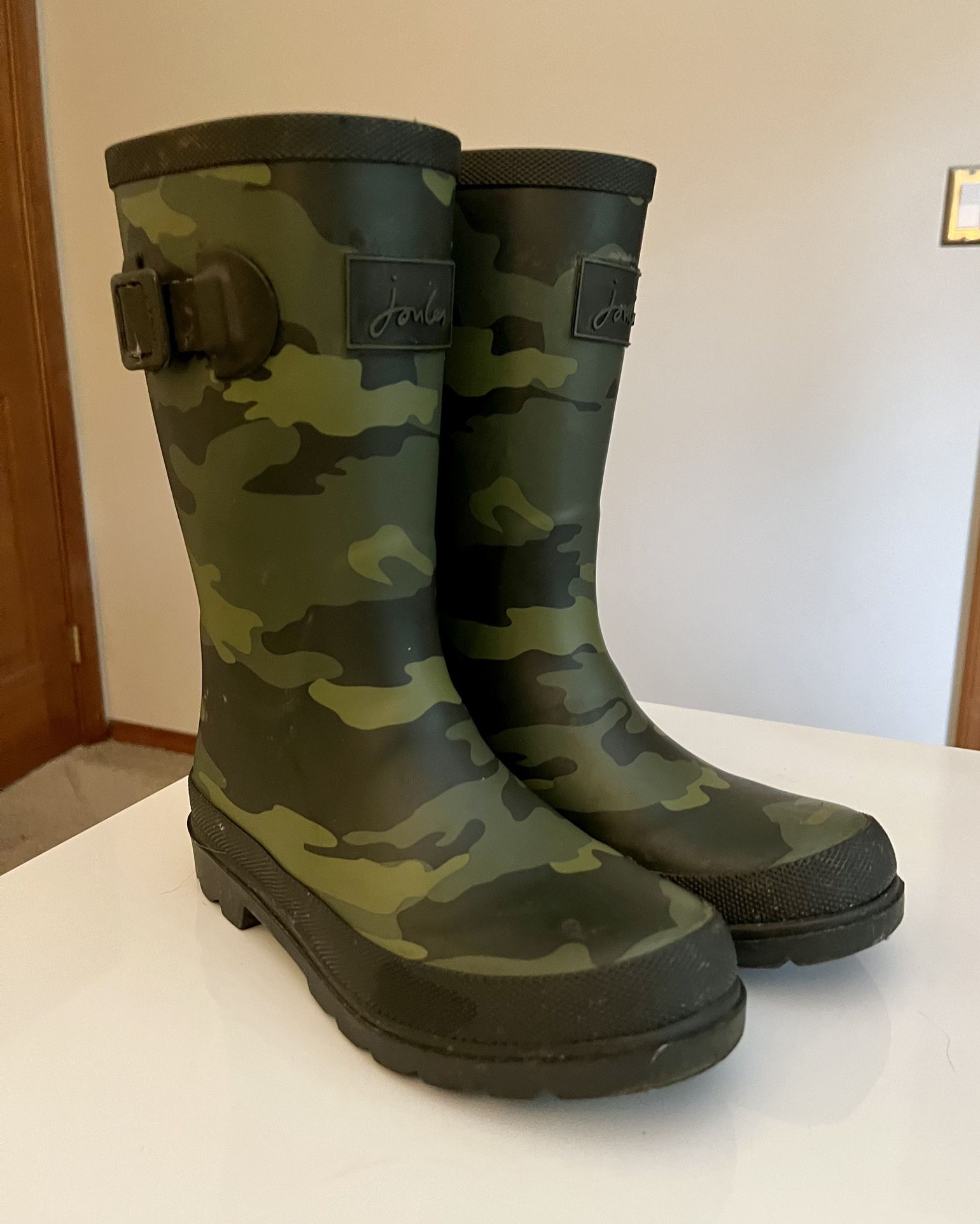 Joules Kids Green Camo Rain boots - Size US 3 (Big Kids)