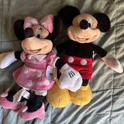 Mickey and Minnie Mouse plush toys