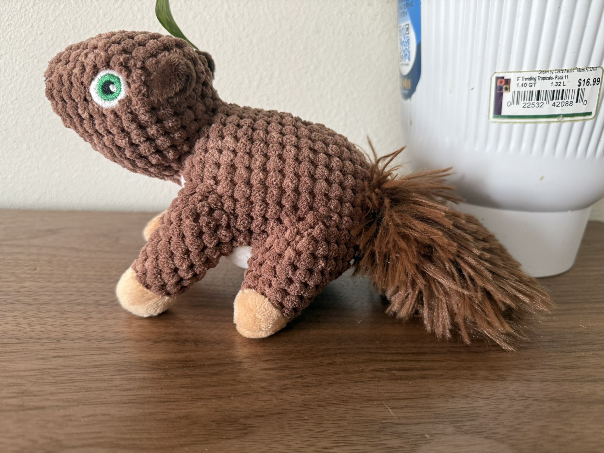 Dog Squeak Toys Bite Resistant Vocal Toy Squirrel Rope Toys Tail has sound paper