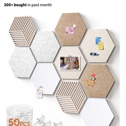 Hexagon Cork Boards for Walls Decor 10 Pack