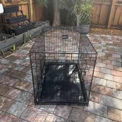 36" Black Wire Dog Crate Cage w/ Tray and Divider- Foldable!