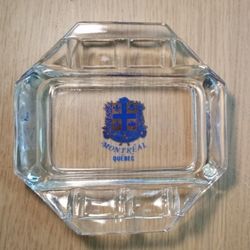 Montreal Quebec Glass Ashtray And Penholder 