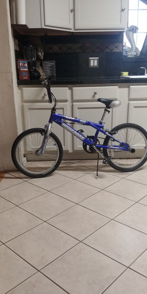Blue bmx bike