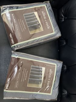 Title: Allen + Roth Kennerton Grommet Top Panel Curtains - Blue, Set of 2 (56”x84”)