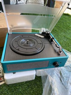 New Turquoise Vinyl Record Player Turntable