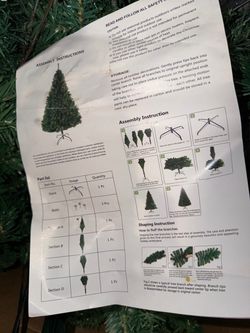 7ft, Green Artificial Christmas Tree with Ornaments