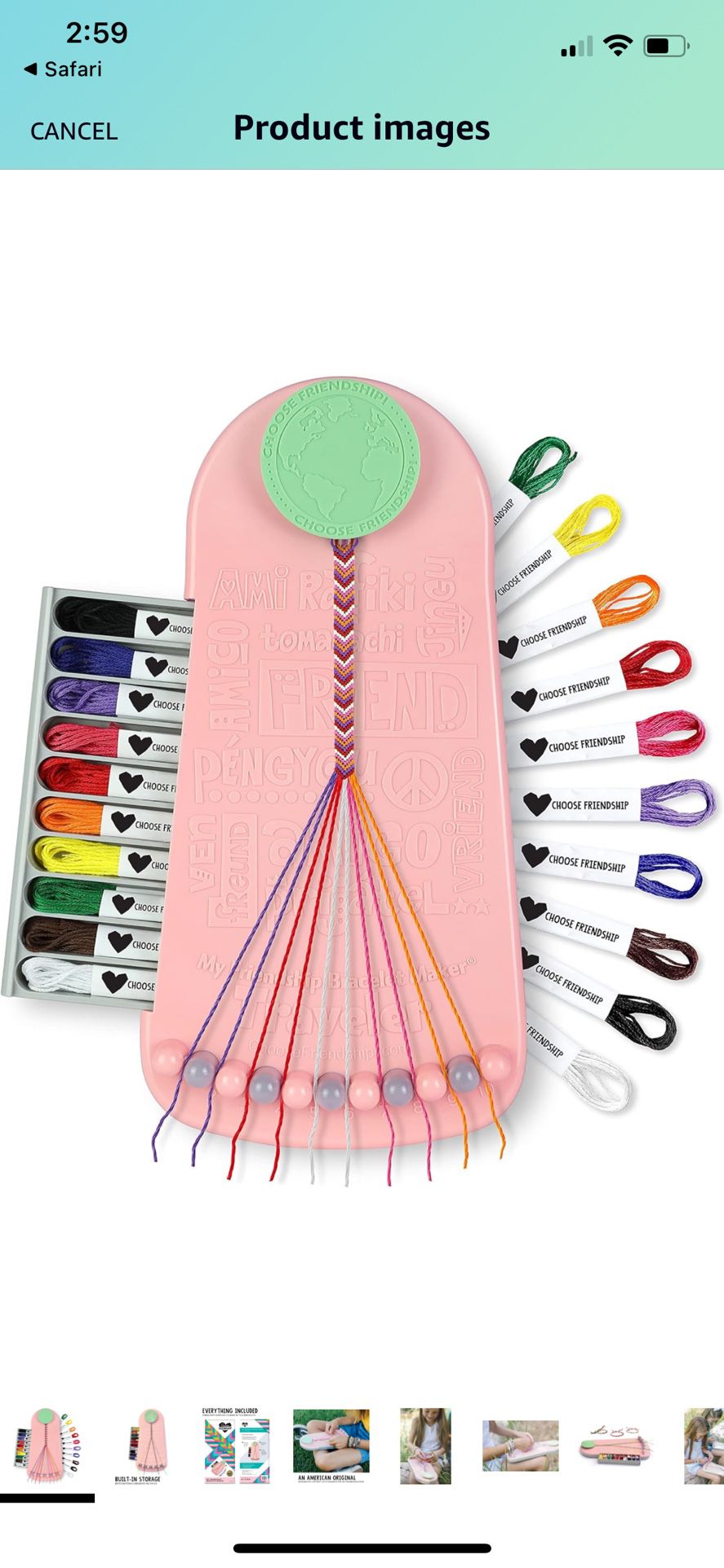 Choose Friendship, My Friendship Bracelet Maker®, an American Original | 20 Pre-Cut Threads - Makes Up to 8 Bracelets | Craft Kit, Kids Jewelry-Making