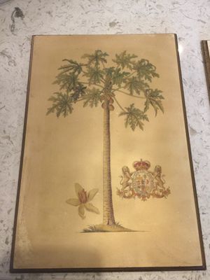 Photo British royal palm tree seal painting