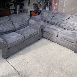 Two Grey Sofas With Delivery 